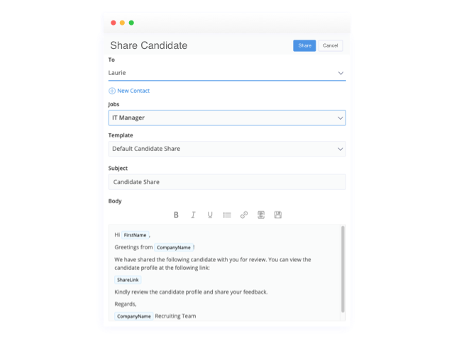Share profiles securely
