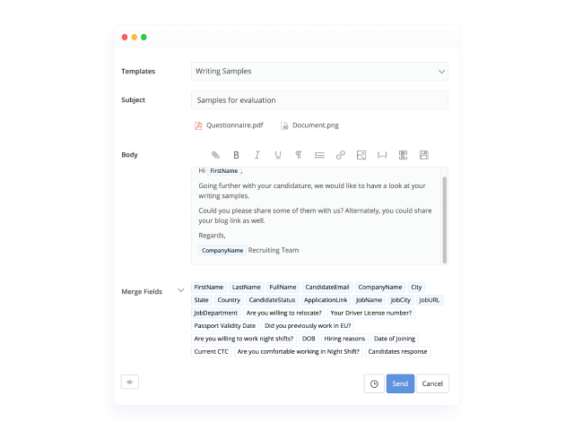 Easy candidate messaging Easy candidate messaging