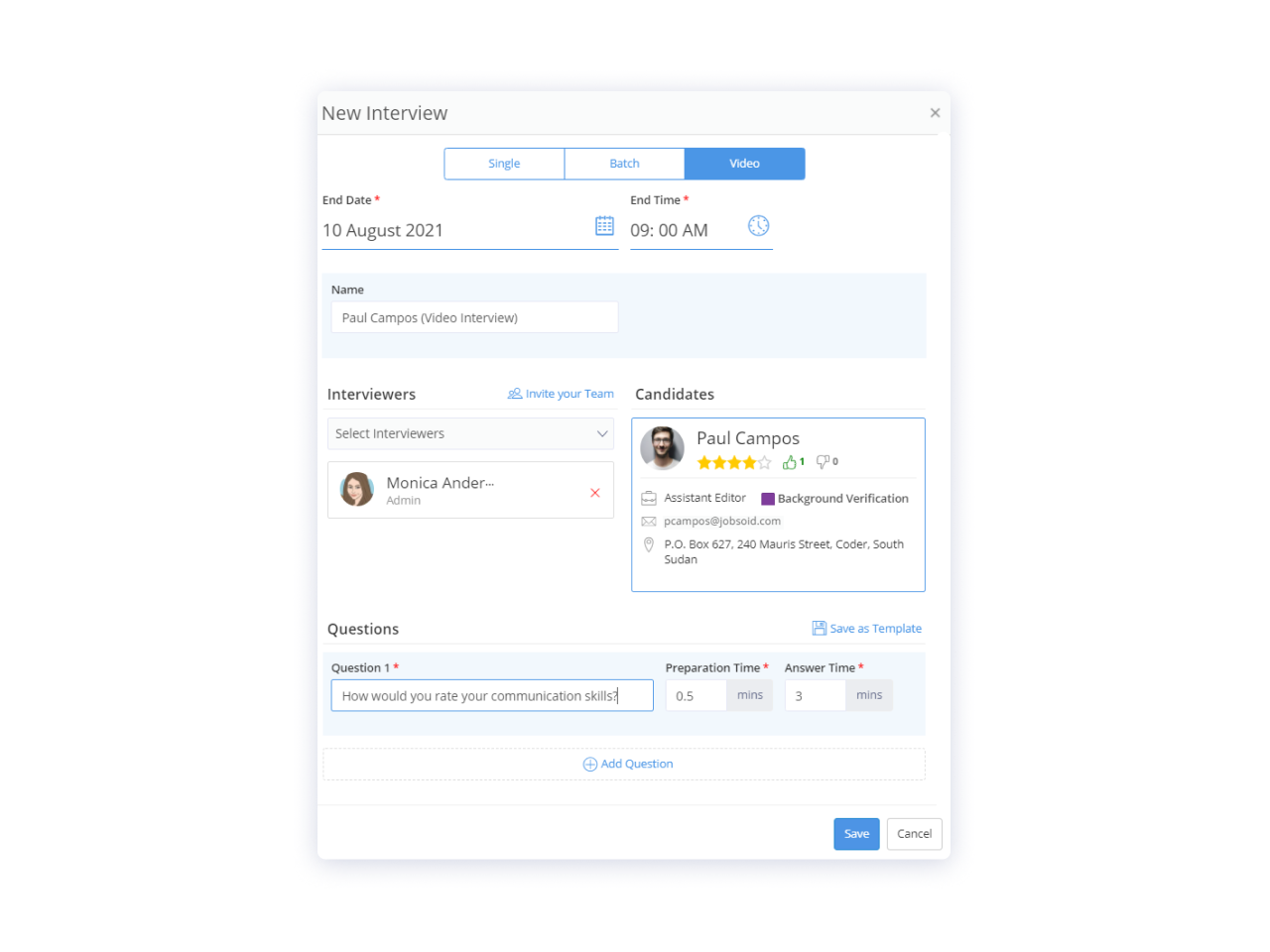 Allow candidates to pick screening time and date Allow candidates to pick screening time and date