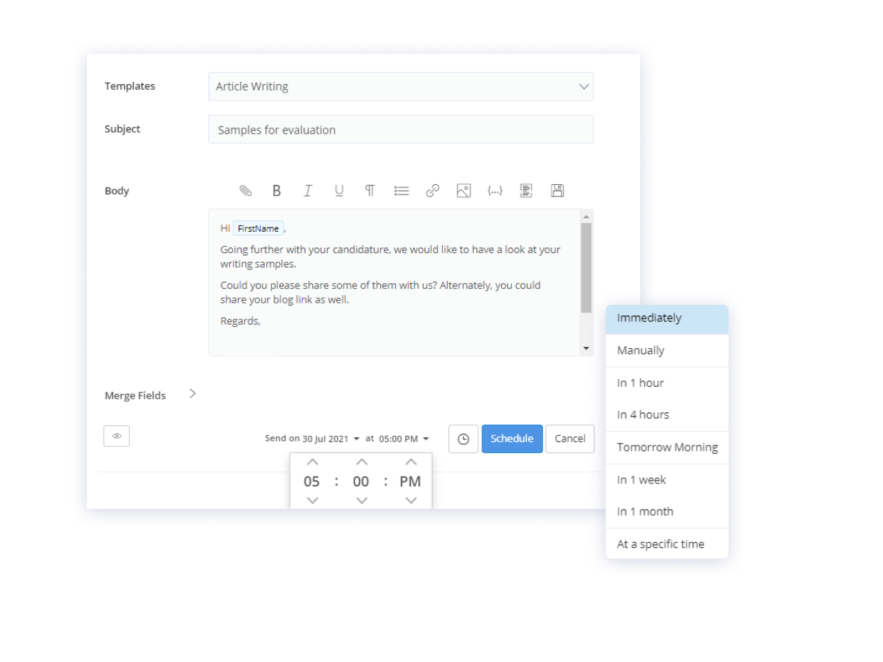 Promote simplified candidate communication
